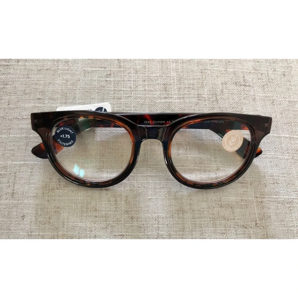 NEW Olympia Tortoise Peepers Blue Light Filtering  +1.75 Readers